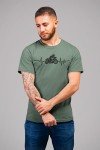 Getting Shirty Motorbike Heartbeat (Bike, Biker) Men's/Unisex T-Shirt (as8, Alpha, l, Regular, Regular, Green)