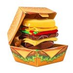 Funny Burger Socks Box for Men Women Teenage Boys - Funny Gifts Novelty Fun Funky Food Cool Crazy Silly Multipack Odd Socks Birthday Gifts Christmas Stocking Stuffers(2 pairs)