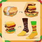 Funny Burger Socks Box for Men Women Teenage Boys - Funny Gifts Novelty Fun Funky Food Cool Crazy Silly Multipack Odd Socks Birthday Gifts Christmas Stocking Stuffers(2 pairs)