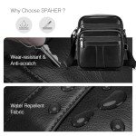 SPAHER Men Small Genuine Leather Handbag Shoulder Bag Satchel Business Messenger Backpack Crossbody Casual Sling Travelling Bag Mens Gift For Wallet Purse Mobile Phone Keys
