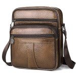 SPAHER Men Small Genuine Leather Handbag Shoulder Bag Satchel Business Messenger Backpack Crossbody Casual Sling Travelling Bag Mens Gift For Wallet Purse Mobile Phone Keys
