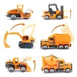 Mini Construction Vehicle Cake Toppers for Kids