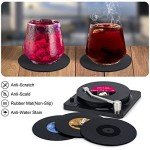 Retro Vinyl Record Coasters Set for Men