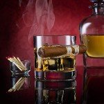 Whiskey Glass with Cigar Holder for Men