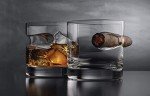 Whiskey Glass with Cigar Holder for Men