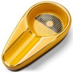 Classic Yellow Ceramic Cigar Ashtray for All Occasions