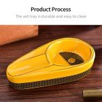 Classic Yellow Ceramic Cigar Ashtray for All Occasions