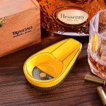 Classic Yellow Ceramic Cigar Ashtray for All Occasions