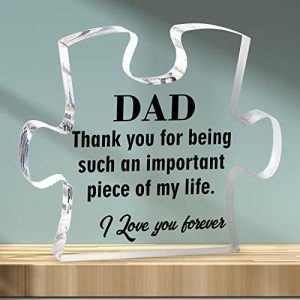 Merclix Dad Puzzle Shaped Acrylic Plaque Gifts for Dad Who Has Everything Dad Gifts from Daughter Dad Presents for Christmas Daddy Gifts from Son Fathers Day Dad Birthday Gifts Ideas