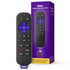 Roku Voice Remote Pro - Rechargeable & Voice-Activated