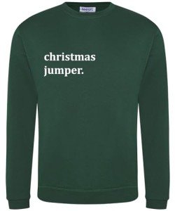 Teesh Clothing Men's Christmas Jumper | Ironic Design (UK, Alpha, M, Regular, Regular, Green)
