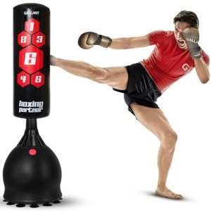 Gallant 5.5ft Free Standing Punch Bag-Heavy Duty Pedestal Stand Boxing Bag for Kickboxing Martial Arts MMA Dummy Muay Thai Home Gym Training Equipment for Men and Women