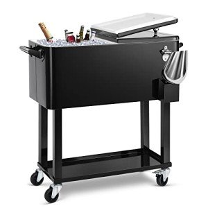Rolling Ice Chest Cooler Cart for Parties