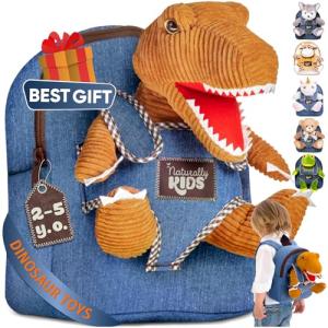 Naturally KIDS Dinosaur Backpack, Dinosaur Toys for Boys, Toddler Backpack, 3 Year Old Boy Gifts