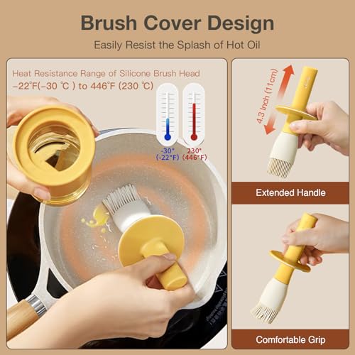 YARRAMATE Heat-Resistant Oil Dispenser with Brush