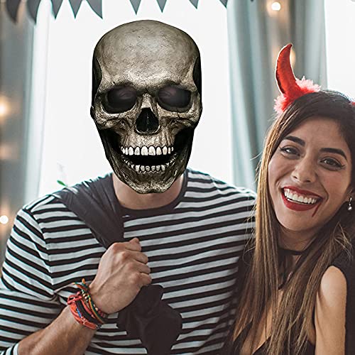Realistic Skull Mask with Movable Jaw for Men