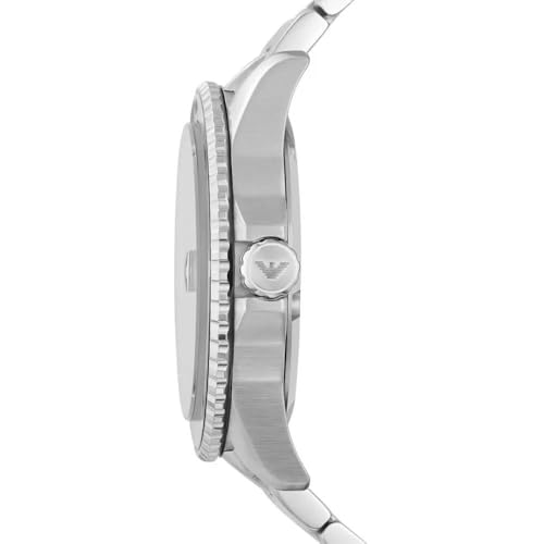 Emporio Armani Men's Silver Watch with Date Feature