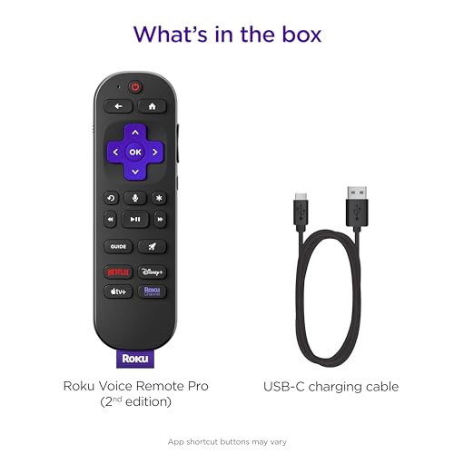 Roku Voice Remote Pro - Rechargeable & Voice-Activated
