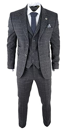 Vintage 1920s Grey Tweed 3-Piece Suit for Men