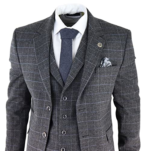 Vintage 1920s Grey Tweed 3-Piece Suit for Men