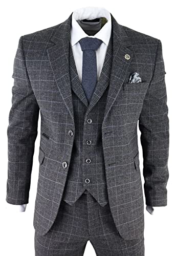 Vintage 1920s Grey Tweed 3-Piece Suit for Men