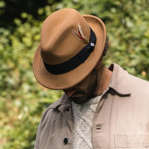 Jaxon & James Pecan Crushable Trilby Hat