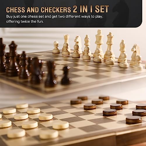 Magnetic 2-in-1 Chess and Draughts Set