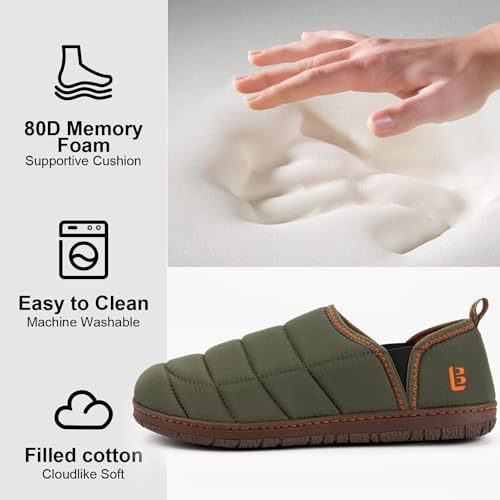 Men's Memory Foam Outdoor Slippers - Green