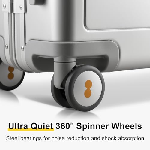Sleek 20-Inch Aluminum Spinner Suitcase for Men