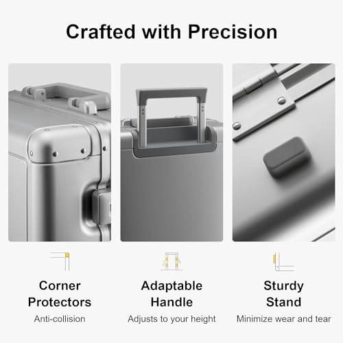 Sleek 20-Inch Aluminum Spinner Suitcase for Men