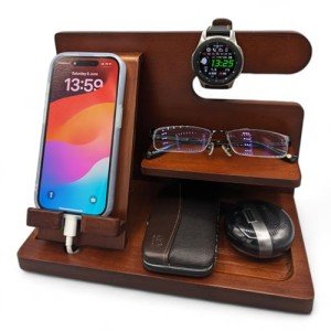 Wooden Bedside Organiser and Docking Station Gift