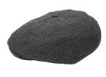 Men's Grey Herringbone Wool Newsboy Cap