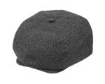 Men's Grey Herringbone Wool Newsboy Cap