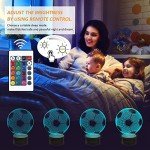 3D Soccer Optical Illusion Lamp for Kids
