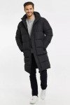 Stylish Black Hooded Long Puffer Coat for Men