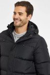 Stylish Black Hooded Long Puffer Coat for Men