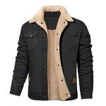 Fleece-Lined Military Style Winter Jacket for Men