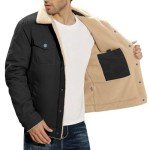 Fleece-Lined Military Style Winter Jacket for Men