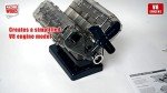 DIY V8 Engine Toy Kit with Augmented Reality
