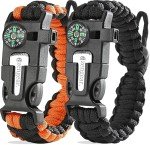 Survival Bracelet Set with Fire Starter & Compass