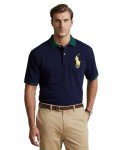 POLO RALPH LAUREN Men's Classic Fit Big Pony Mesh Polo Shirt (Navy MU, L), Navy Mu, Large