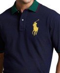 POLO RALPH LAUREN Men's Classic Fit Big Pony Mesh Polo Shirt (Navy MU, L), Navy Mu, Large