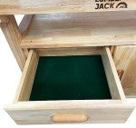 LUMBER JACK Woodworking Bench with 3 Drawers On-board Cabinet and 2 Vices Heavy Duty Work Table, Adjustable Vices, Felt lined drawers, Convenient rear tool storage,16 x bench dogs, metal & Wooden Pegs