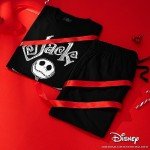 Disney Mens Pyjamas Jack Skellington Donald Duck Grumpy Men's Nightwear Set T-Shirt Long Bottoms PJs M-3XL Loungewear (Black Jack, 3XL)