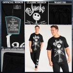 Disney Mens Pyjamas Jack Skellington Donald Duck Grumpy Men's Nightwear Set T-Shirt Long Bottoms PJs M-3XL Loungewear (Black Jack, 3XL)