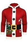 Xact Men's Novelty Hooded Christmas Jumper (Santa - Red) L