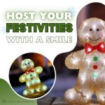 Marco Paul Gingerbread man Christmas Lights - Novelty LED Light Up Weatherproof Durable LED light up Garden Decorations, Indoor and outdoor Christmas outdoor decorations, Large Christmas figures