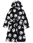 Disney The Nightmare Before Christmas Dressing Gown For Men | Adults Jack Skellington Pocket Black Bathrobe | Tim Burton Movie Pjs Robe XL