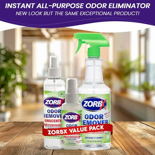 ZORBX Unscented Odor Eliminator Spray - Powerful Formula