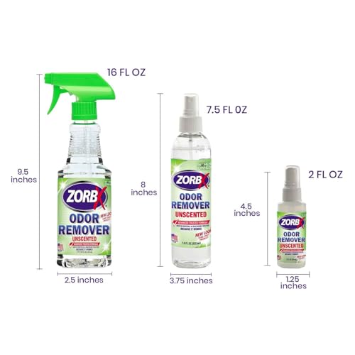 ZORBX Unscented Odor Eliminator Spray - Powerful Formula